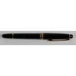 Montblanc Meisterstuck Classique black / gold plated fountain pen (144), serial no. BH1447000,