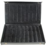 Montblanc black leather pen case, with compartments for eight fountain pens, with Montblanc emblem