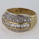 18ct Gold Ring set with CZ size M weight 7.4g