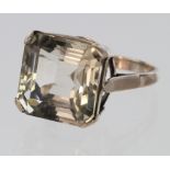 9ct Gold Ring with large Citrine size K weight 5.9g