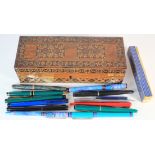 Waterman. A collection of twelve Waterman fountain pens, ballpoint pens & pencils