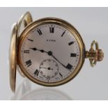 Gents 9ct half hunter pocket watch by Cyma, hallmarked Birmingham 1937. Personally inscribed on