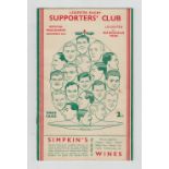 Rugby Union programme, Leicester v Birkenhead Park, 26 December 1934, special Christmas issue (