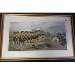 Framed & glazed prints, three large military prints, Charge of the Light Brigade, 'Gordons & Greys