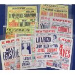 Music/Entertainment, a collection of 10 theatre adverts, 1950's/60's, acts include Dickie