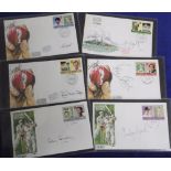 Cricket autographs, six commemorative signed first day covers from the Leaders of World Cricket
