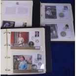 Coins, GB & Commonwealth Commemorative Coin Covers, QE2 collection in three albums, Crowns, £2 & £