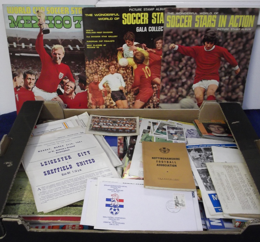 Football, a varied selection of programmes, magazines, booklets, FDCs, newspapers, sticker albums,
