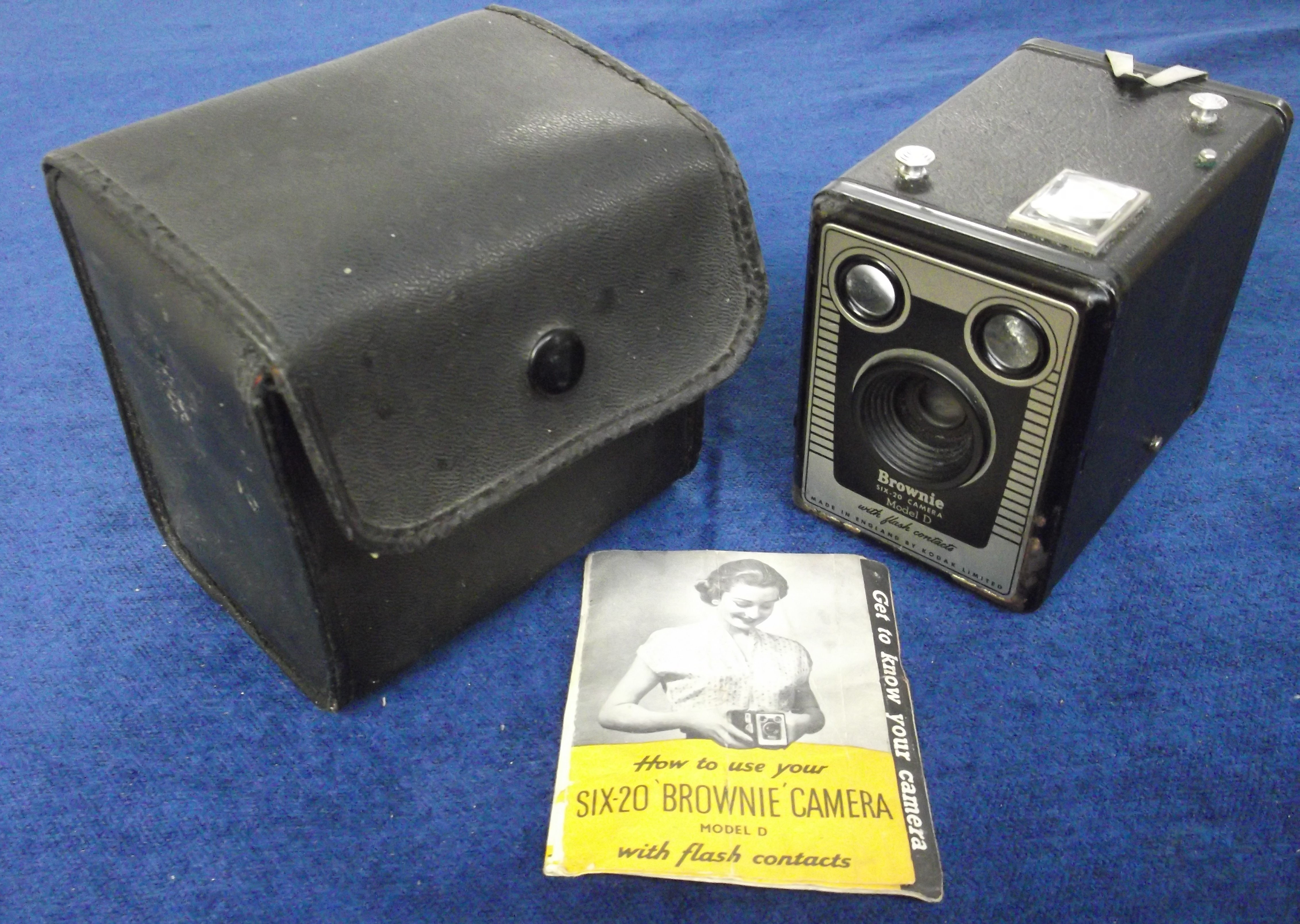 Camera, Kodak Brownie six-20 camera (not tested), early/mid 1950's, with original case and