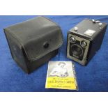 Camera, Kodak Brownie six-20 camera (not tested), early/mid 1950's, with original case and