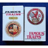 Sweet Cigarette packets, Perfetti, Famous Trains, two different complete packets, hulls & sliders (