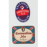 Beer labels, Vallance's, Sidmouth, Coronation Ale, v.o, (hinge mark), (1) & James Deuchar Limited,