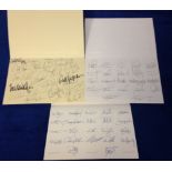 Rugby Union autographs, three beautifully presented fold-over cards each from the Australian tour to