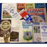 Golf programmes etc, selection of items mostly from tournaments played at Lindrick Golf Club (near