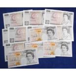 Banknotes, twelve Bank of England £10 notes, two x Somerset, CR74 & CX60, cahier Gill, ref DU62,