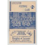 Rugby Union programme, Leicester v Swansea, 18 Feb 1939 (vg) (1)