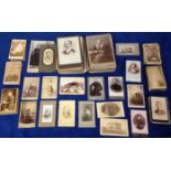 Photographs, a collection of 130+ Victorian photos, cartes de visite & cabinet cards, mostly