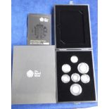 Coins, GB, 2008 silver proof Piedfort Royal Mint seven coin box set with COA & outer Royal Mint