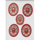 Beer labels, McEwan's, Edinburgh, five different India Pale Ale labels, large I approx. 97mm high,