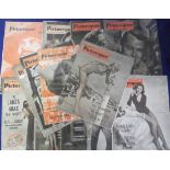 Film memorabilia, a collection of 13 issues of Pictuergoer magazine, 1950's, articles include