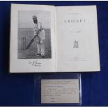 Cricket, W.G. Grace, book, 'Cricket' by W.G. Grace, 1891, published by Arrowsmith, hardbacked in