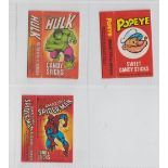 Sweet Cigarette packets, Primrose Confectionery, 3 hulls, Popeye, The Amazing Spiderman & The