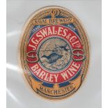 Beer label, J G Swales & Co Ltd, Naval Brewery, Manchester, Barley Wine, 87mm high, v.o, (vg) (1)