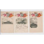 Postcards, Shipping, Tuck's embossed 'Empire Series' of individually named Royal Navy battleships