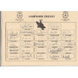 Cricket autographs, Hampshire CCC, two official signed Club cards for 2002 (27 signatures) & 2010 (