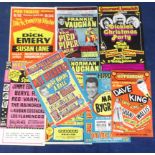 Entertainment, a collection of 8 theatre flyers, 1950's/70's, acts include Sandy Powell (Brixton),