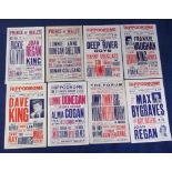 Music/Entertainment, a collection of 8 theatre flyers, 1950's/60's, acts include Lonnie Donegan,