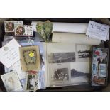 Photographs/ephemera, a box of mixed items including vintage photos on 30+ double-sided pages,