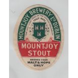 Beer label, Mountjoy Brewery Ltd, Mountjoy Stout, 84mm high, v.o, (minor, staining, fair) (1)