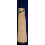 Cricket, a Slazenger bat, 'Australia v England Test Series 1975' bearing 17 ink signatures of the