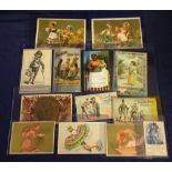 Tobacco non-insert cards, a collection of early 13 assorted advertising cards all issued with