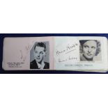 Autograph album, 1930's album of signatures, many on or with photographs/pictures, signatures