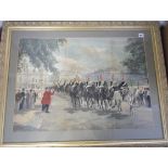 Framed & glazed print, a fine Harry Payne military print, The Royal Horse Guards (Blues & Royals)