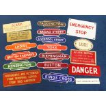 Enamel Signs, a selection of British Rail miniature station and warning signs, various ages,