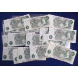 Banknotes, selection of Bank of England £1 notes including O'Brien, 3 consecutive notes C69