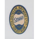 Beer label, Coldstream Brewery Co Ltd, Coldstream, Stingo, 80mm x 53mm, (gen gd) (1)