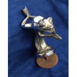 Motoring, a chromium plated leaping frog car mascot, impressed 'A. RENEVEY' to bottom edge, 1950'