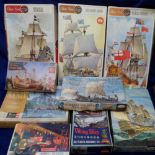 Models, a selection of 9 boxed model kits, 6 unmade, Airfix Classic Series Ships, 'The Saint Louis',