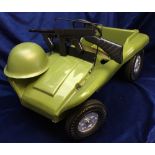 Toys, Tri-ang Combat Buggy Pedal Car, in original box with all original contents, gun, bullets,