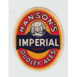 Beer label, Hanson's Imperial Dudley Ales label, v.o, (sl worn/grubby ) (1)