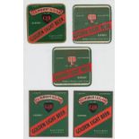 Beer labels, C G Hibbert & Co Ltd, Southampton, 5 different labels, 3 have contents sizes, (Golden