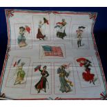 Tobacco silk, ATC, Flag Girls of Nation, premium pillow top issue (slight creasing, gd) (1)