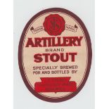 Beer label, J G Storey, Woolwich, Artillery Stout, v.o, (gd/vg) (1)