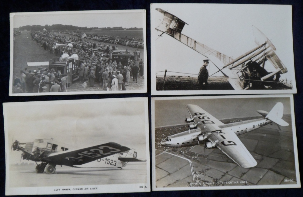 Postcards, Aviation, mix of early aviation, 1920's to 1940's, seaplanes and aircraft meetings, RP'