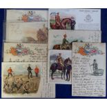 Postcards, a small selection of 9 Military art cards including 4 Boer War, History & Tradition '