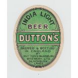 Beer label, Dutton's, Blackburn, Lancs, India Light Beer, v.o (vg) (1)